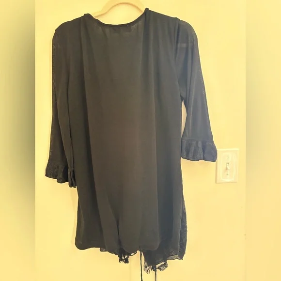 Pretty Angel Black Lace-Up Tunic Top Victorian Whimsigoth Style goth alternative - Picture 3 of 7